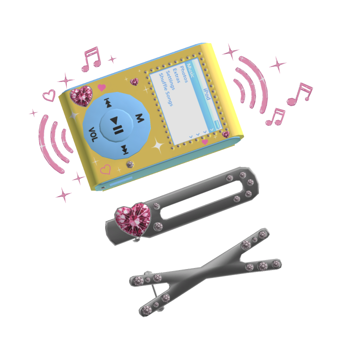 Y2K Musical iPod HairClip Yellow