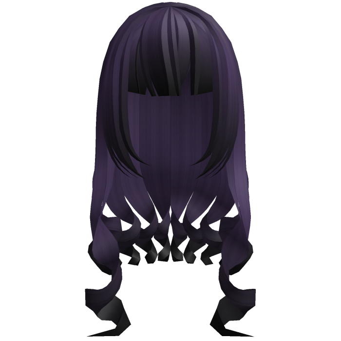 Kawaii Long Curly Doll Hair in Purple Black Ombre