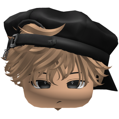 Cute Boy Blonde dark hair with a cap Y2K