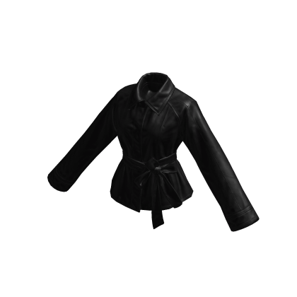 Wrapped Bow Leather Jacket Black