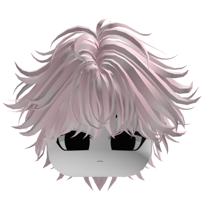 pink anime messy layered hair