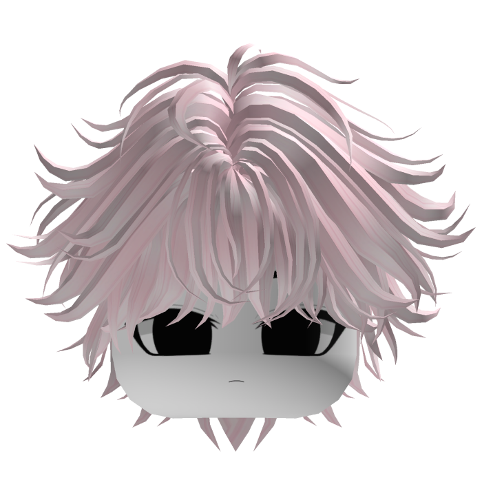 pink anime messy layered hair