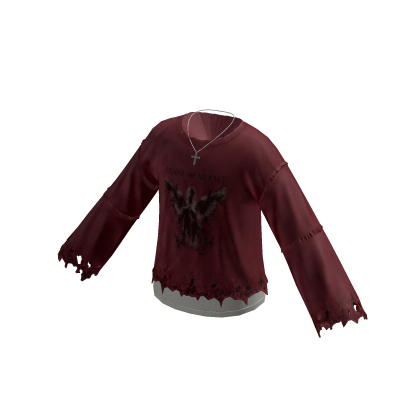 Fairy Grunge Angel Sweater w/ Chain (Red)