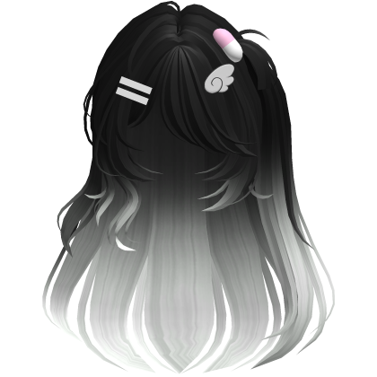 cute Black and White Hair emo cute anime y2k