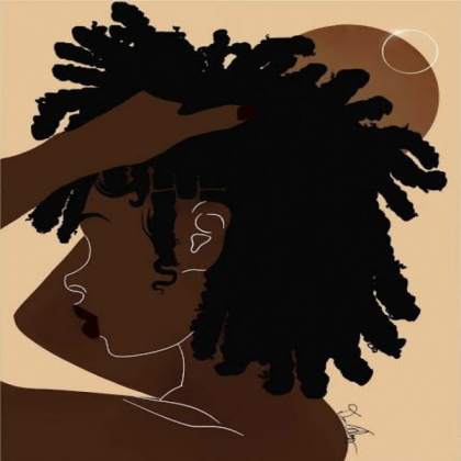 Black girl drawing art minimalist aesthetic Roblox decal