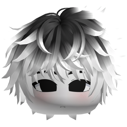 Black to White Cool Emo Hair Cute Boy Face Roblox item