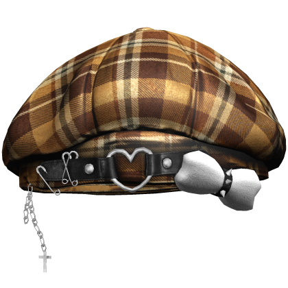 Brown Kawaii Heart Stylish Beret Roblox item