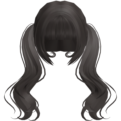 dark ash swirly long anime flowy pigtails Roblox item