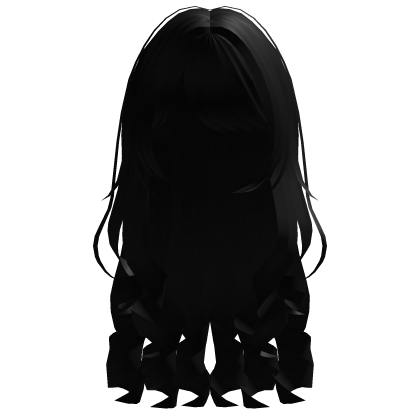 kawaii black wavy curly hair Roblox item