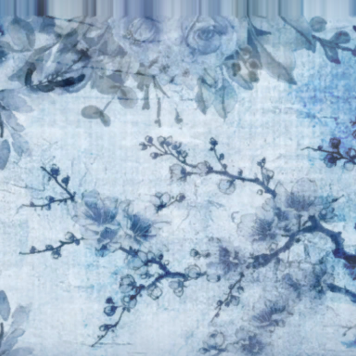 Blue White Floral Vintage Watercolour Background
