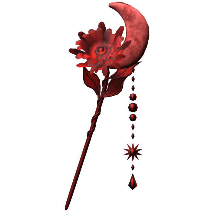 Flower & Moon Magical Staff In Red