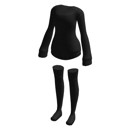🖤 Black Sweater Dress with Socks