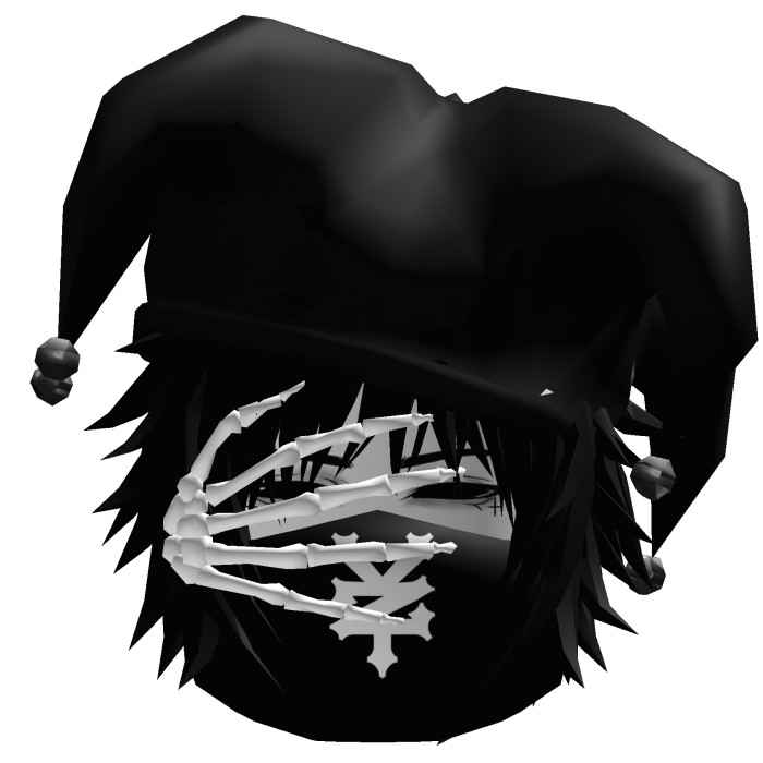 Vkei Emo Jester Dashie Black Hair W Skeleton Hand