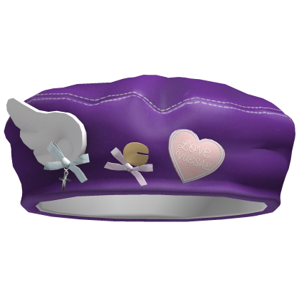 Purple Kawaii Wings Soft Girly Beret Roblox item