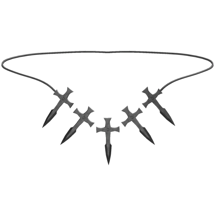 White Spiky Cross Necklace