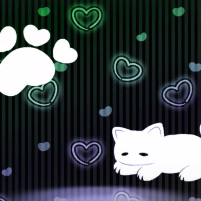 Sleeping Green Black Cat Emo Background