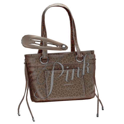 PINK Oversized Clip Leopard Tote Bag  Roblox item