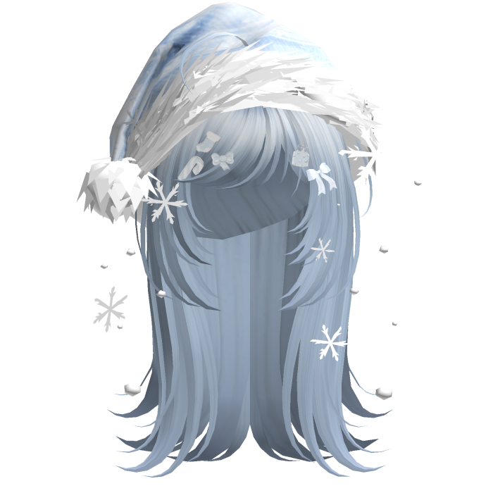 Cute Christmas Straight Hair (Sky Blue)