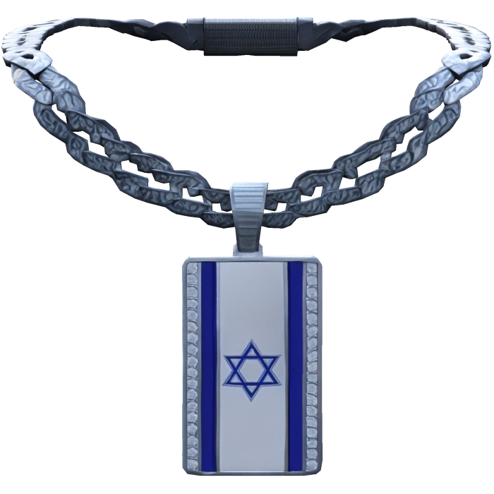 Iced Out Israel Flag Chain Necklace 1.0