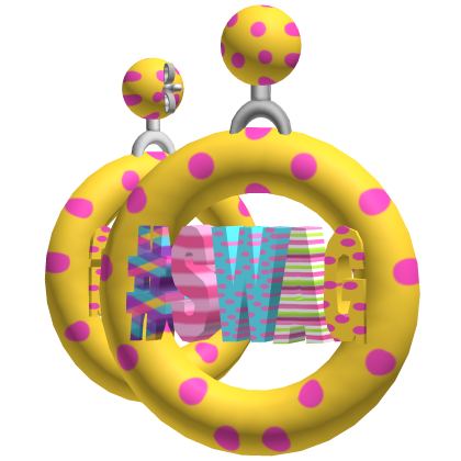 #SWAG Polka Dot Earrings [Yellow & Pink] Roblox item