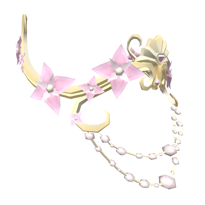 Gold Metal Back Tiara in Pink