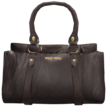 Miu Brown Vintage Chic Moto City Shoulder Bag