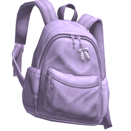 Purple Canvas Backpack with Gingham Bow [3.0] 
