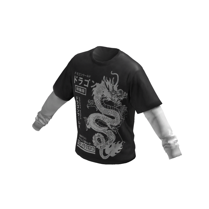 Washed Japanese Dragon Graphic Shirt