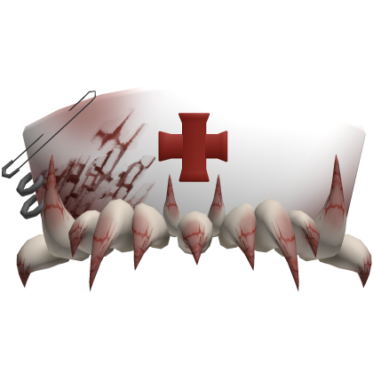 emo scary nurse hat with teeth