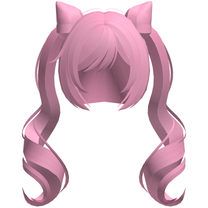 keqing cat buns w curly ponytails hot pink Roblox item