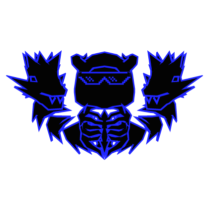 Cartoony Blue Horn Hood Shades Skull Dragon Combo Roblox item