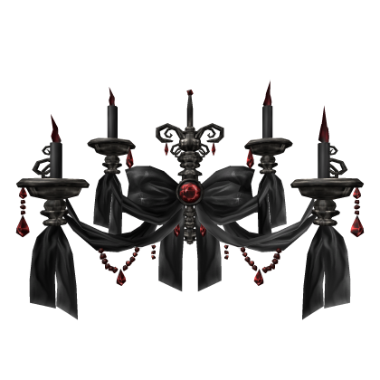 Gothic Elegant Candle Chandelier Bow (Black & Red)