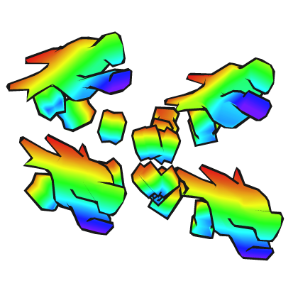 Rainbow Cartoony Dragon Heads thumbnail