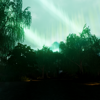 Northern lights pond