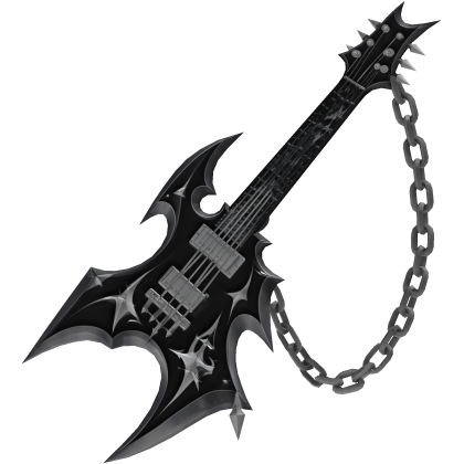 Black Chrome Bat Guitar w/ Chain back