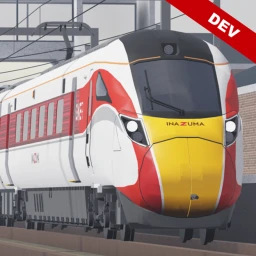Some trains at a railway station DEV icon