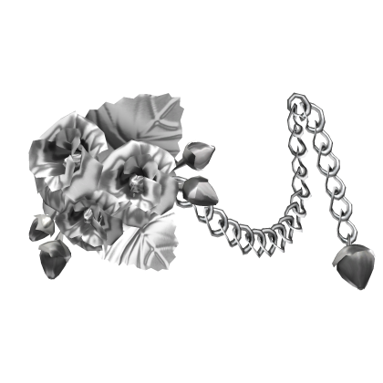 3.0 White Emo Goth Metal Rose Flower Waist Chain