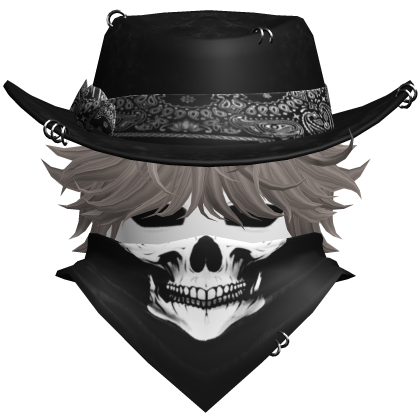 Gothic Cowboy Bandit w/ Neckscarf & Cowboy Hat