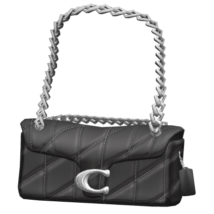 Coach Quilted Shoulder Bag Black And Silver