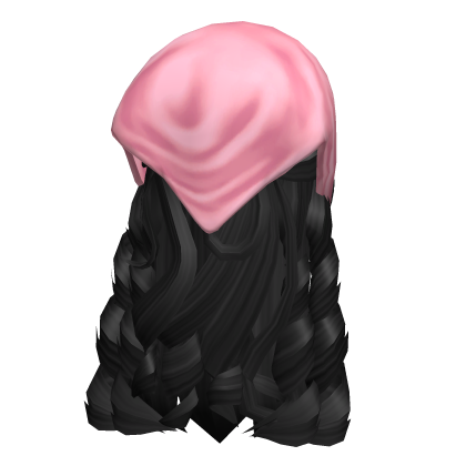 Soft Curly Bandana Tied Hair (Black) Roblox item