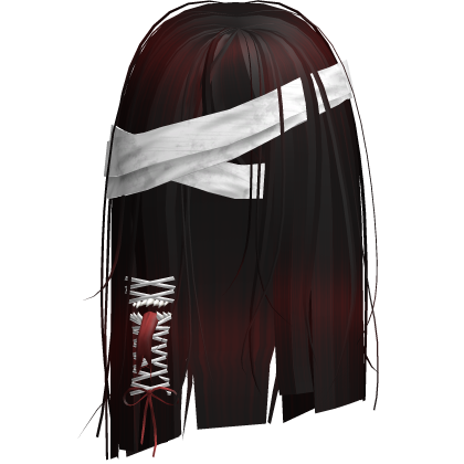 Creepy Red Brown Short Monster Hair Bandages Roblox item