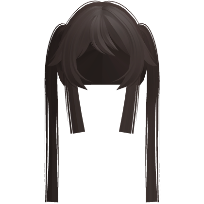 long emo brown messy bang hime twintails  Roblox item