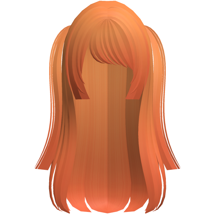 emo moe hime long hair w side ponies orange