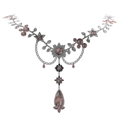 Light Pink & Silver Royal Floral Gem Necklace Roblox item