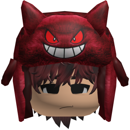Red Monster Ushanka w/ Emo Boy Face y2k Hair
