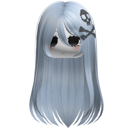 Straight Emo Moe Skull Hair Sky Blue