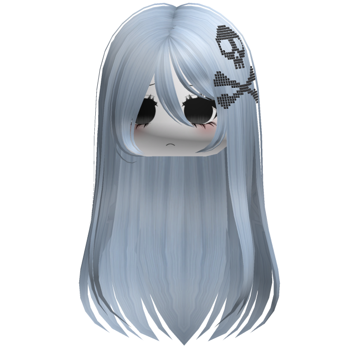 Straight Emo Moe Skull Hair Sky Blue