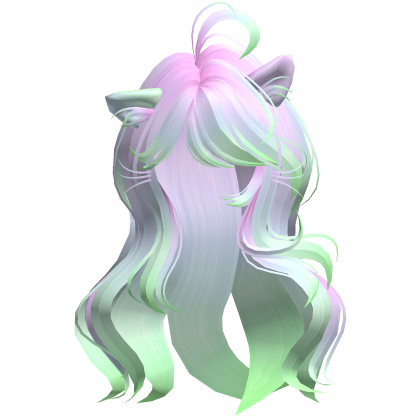 Messy Wavy Cute Kitty Cat Hair in Cotton Candy 9. Roblox item