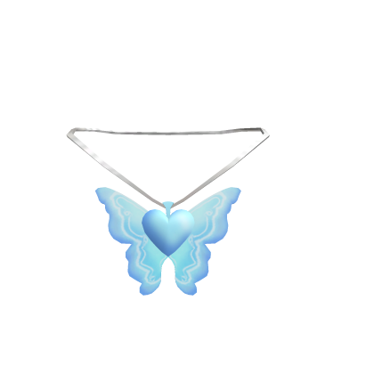 Blue Heart Butterfly Necklace