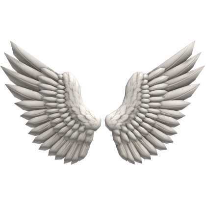 huge white angel wings